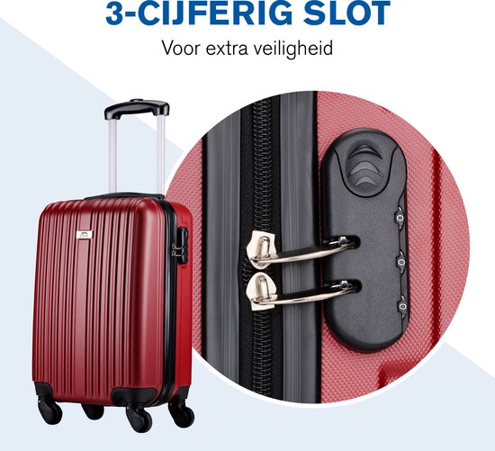 Slazenger Kofferset 2 Delig - Handbagage Trolley 26L en Ruimbagage Koffer 71L - Bordeauxrood