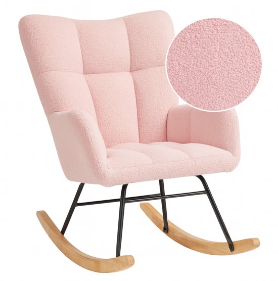 SITTT Schommelstoel - Relaxstoel babykamer - Fauteuil - Voedingsstoel - Licht Roze