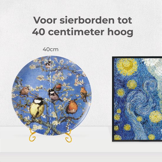 Lucht Bordenstandaard - Groot - Borden en Boeken - Display - Standaard - Houder - Steun - Rek - Hanger - Sierborden - Kookboek - Goud - Metaal