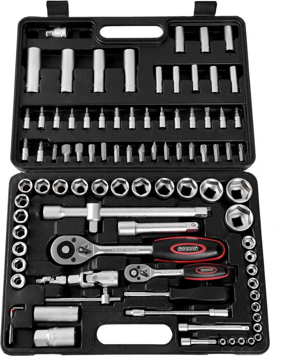 Monzana Gereedschapset - 94 Onderdelen 1/4 1/2 Bits Doppen CV-Staal