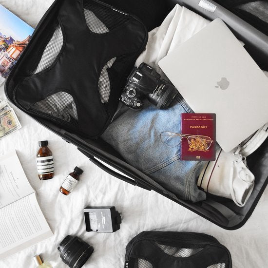 Volcan Packing Cubes - Koffer Organizer Set - 4 Delige Set - Travel Cubes - Voor Backpack en Koffer - Zwart