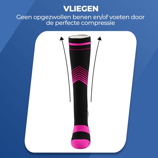 Roegaarden compressie sokken - Compressiekousen - Steunkousen - Maat 40-44 - Roze