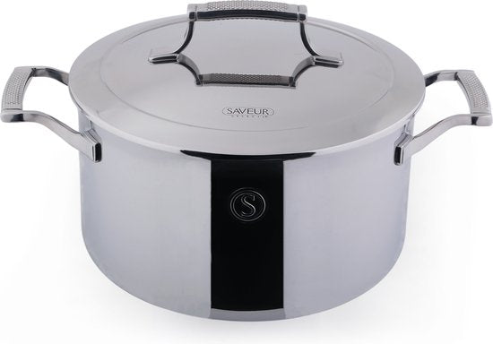Saveur Voyage Kookpan – Ø22 cm – Tri-Ply RVS – PFAS-vrij – Inductie – Ovenbestendig