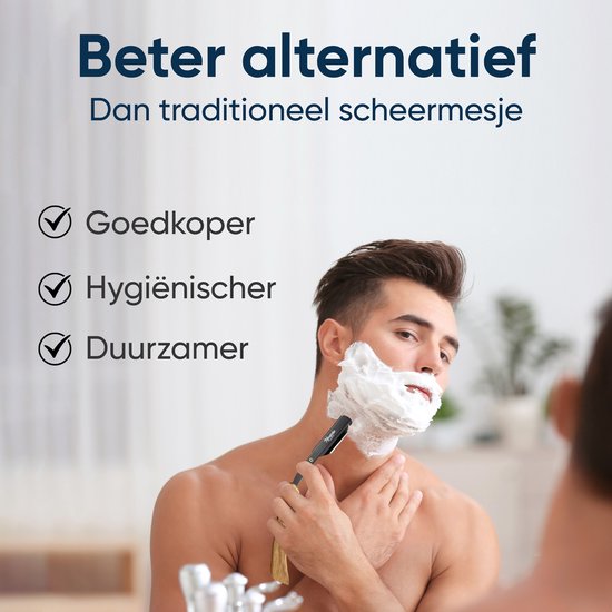 Barbiersmes met 200 Scheermesjes - Klassiek Open Scheermes - Barber Mes - Shavette - Straight Razor - Klapmes - Nekmes - Kappersmes