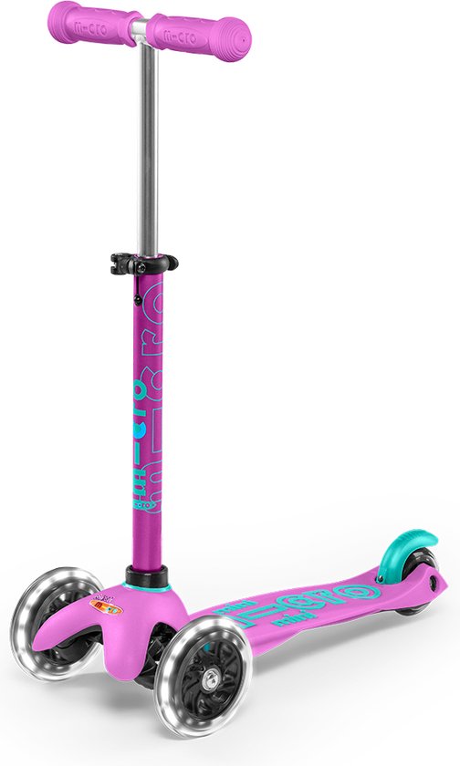 Micro kinderstep Mini Micro Deluxe LED lavendel - verstelbaar stuur.