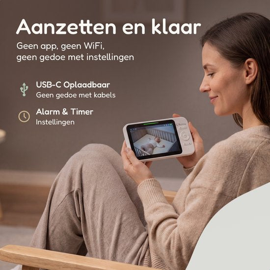 Numsy One Babyfoon met Camera – 2.8 Scherm – Nachtzicht – VOX/ECO – Terugspreekfunctie