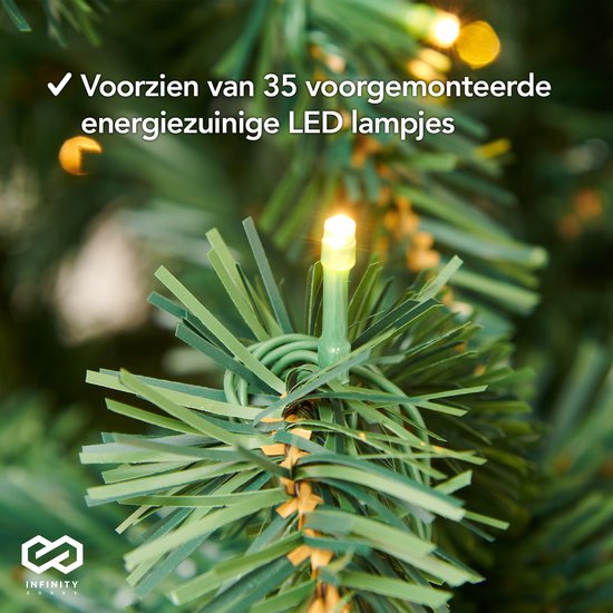 Infinity Goods Guirlande Met verlichting - Timer - Kerstversiering - 270CM - Kerstslinger - Kerstdecoratie - 35 LED - Groen