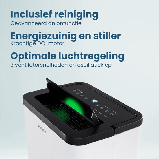 Auronic Luchtontvochtiger - Compact Pro Plus - 12L - Slaapkamer, Badkamer, Woonkamer en Kantoor - Vochtvreter voor in Huis - Wit