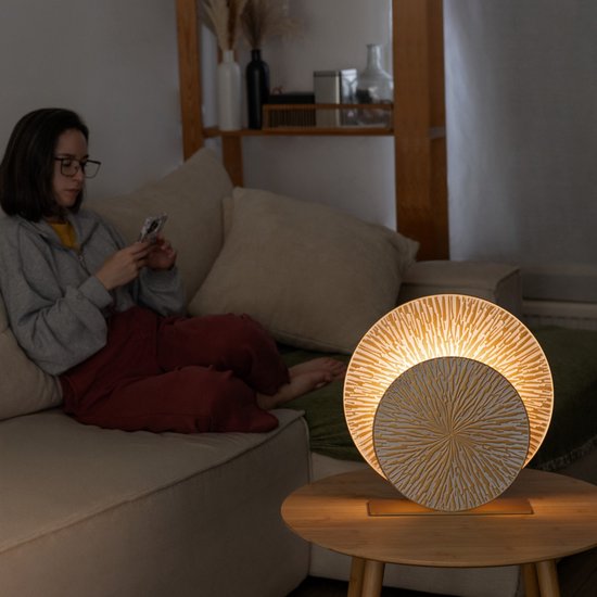 Nolt tafellamp - tafellamp slaapkamer - E27 Lamp woonkamer - Industrieel - ⌀ 40cm - Goud