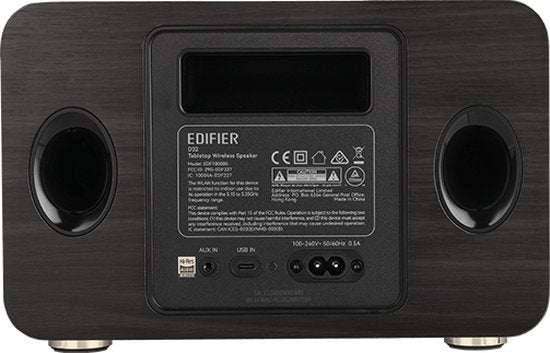 Edifier D32 - Stereo HiRes Airplay/Bluetooth speaker - Zwart Walnoot
