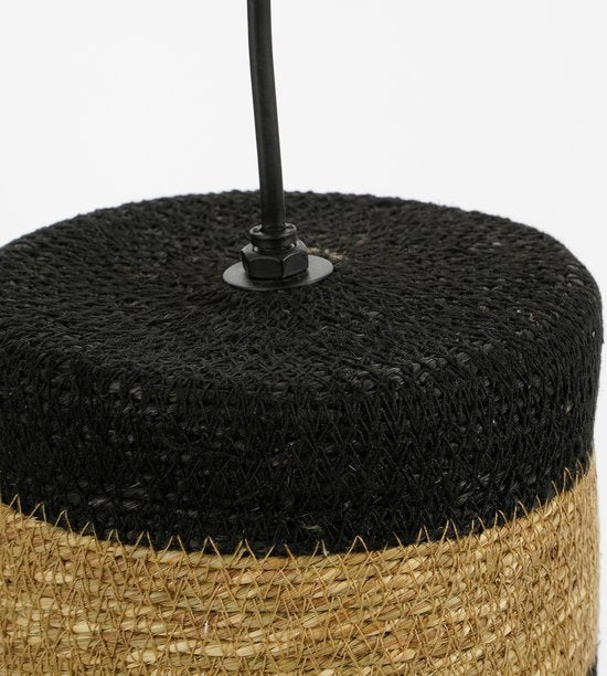 Mica Decorations Jinx Hanglamp - H30 x Ø15 cm - Jute - Zwart