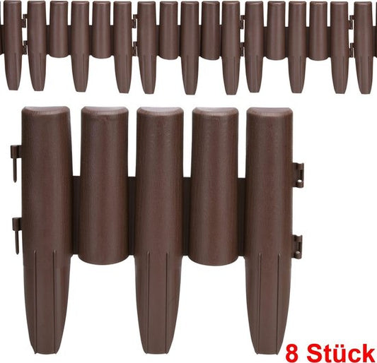 Deuba Borderrand - 8 Stuks 2,24m Houtlook (lxb): 28x24cm - Bruin