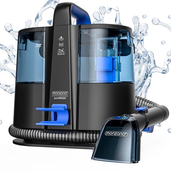 Monzana Tapijtreiniger - 1500ml Schoonwatertank Actieradius 5,5m 400W - Zwart
