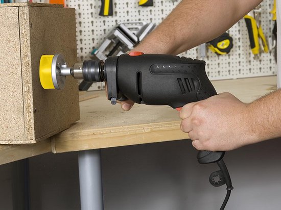 Toolland 11-delige gatenzaagset voor hout, 25 mm diepte, geel-zwart, inclusief 8 maten en accessoires