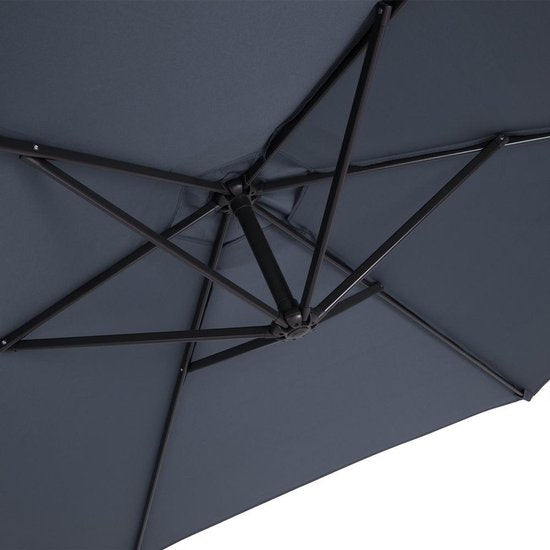 Kingsleeve Zweefparasol - Ø300cm UV bescherming 80+ - Antraciet