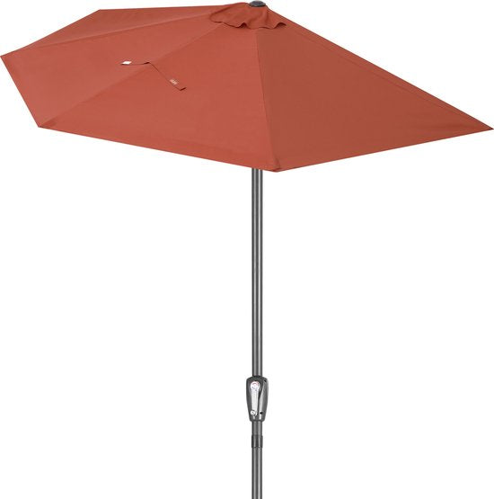 Kingsleeve Parasol Halfrond - Ø 2,7m UV 50+ Bescherming - Terracotta
