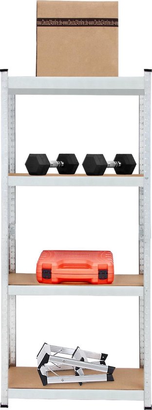 Monzana Stellingkast Metaal – incl. 4 MDF planken- tot 280kg - Zilver