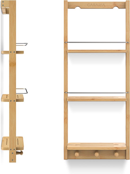 Casaria Bamboe Doucherek - Badkamerkast - Stellingkast- 70x28,5x10cm