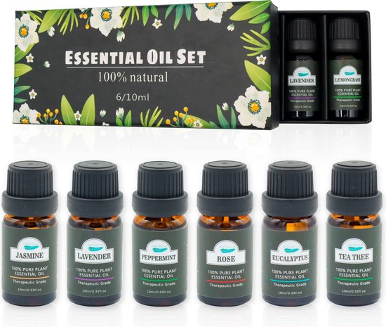 Soft & Silky - Etherische Olie - 6 stuks - 100% natuurlijk - Geschikt voor huid - Diffuser - Voetenbad - Sauna - Essentiële - Geur - olie - Oliën