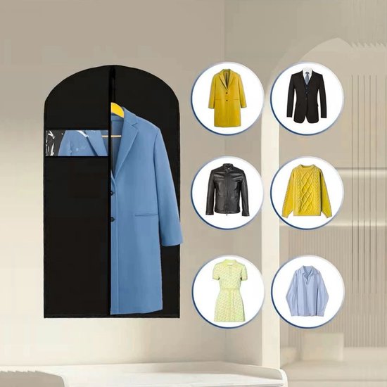 Ceruzo Kledinghoezen 5 Stuks – 60x140 cm – Beschermhoes – Venster- Zwart