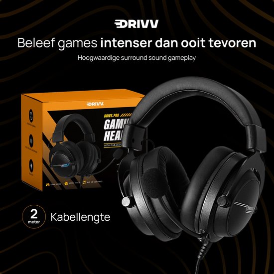 Drivv. PRO Gaming Headset met Microfoon - Game Headset - Geschikt voor PS4, PS5, Xbox One, Xbox Series en PC