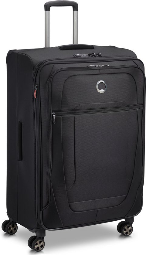 Delsey Helium DLX 78 cm Vergrootbare Reiskoffer - Zwart