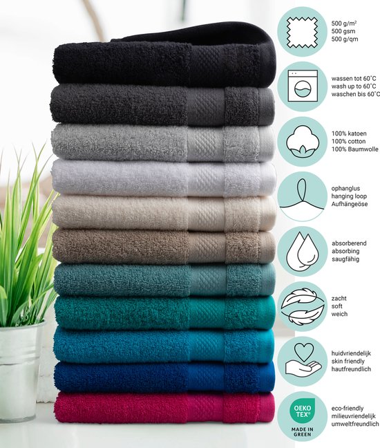 DoubleDry Hotel Washandjes 16 x 21 cm – Set van 6 – 100% Katoen 500 g/m2 – Zacht & Absorberend - Wit