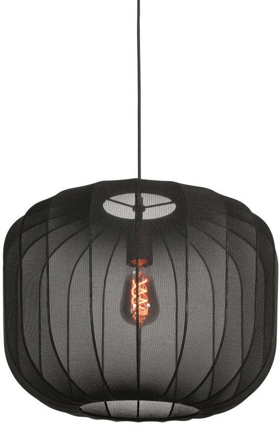 Anne Lighting - hanglamp - Sable - zwart - linnen metaal - Ø 45cm - E27 - 4191ZW