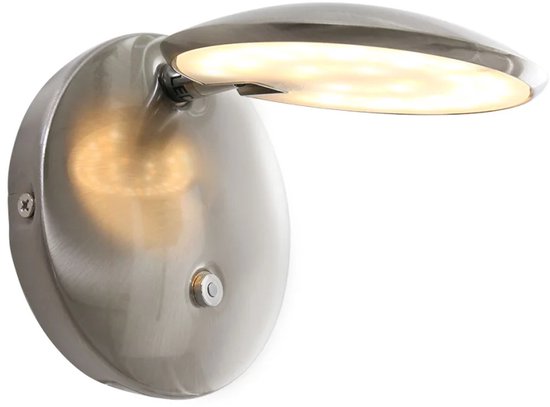 Steinhauer Zenith LED - Wandlamp Modern - Staal - H:12cm - Ø:12cm - Universeel - Voor Binnen - Metaal - Wandlampen - Slaapkamer - Woonkamer