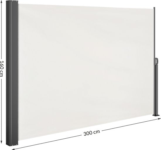 Casaria Wind Tuinscherm Nosara - 160x300cm Uitschuifbaar – Crème