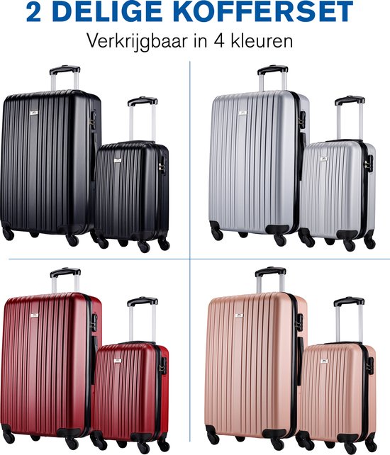 Slazenger Kofferset 2 Delig - Handbagage Trolley 26L en Ruimbagage Koffer 71L - Bordeauxrood