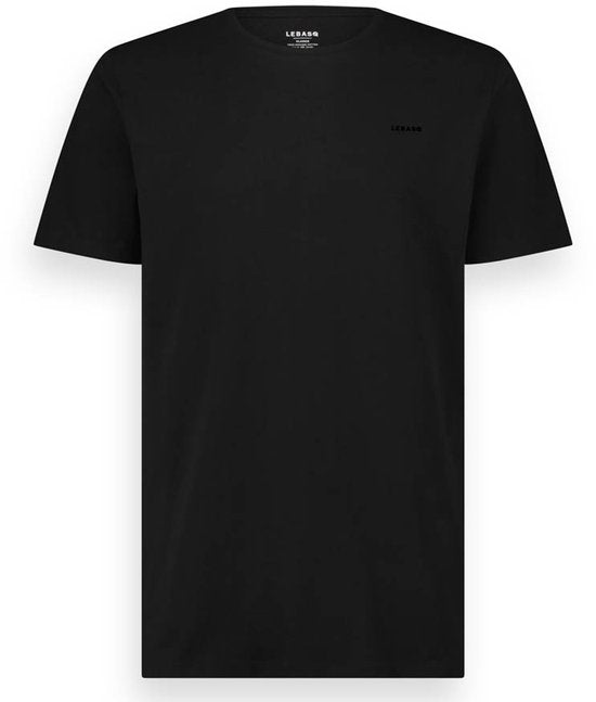 LEBASQ - The Baker - T-shirt - Met korte mouw - Pitch Black - Zwart - XL - biologisch katoen - 3D print op borst