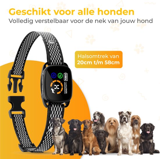 Nuvance Anti Blafband Digitaal - Anti Blaf Apparaat zonder Schok - Oplaadbaar - Blafband voor Honden & Puppy's - 6 Standen