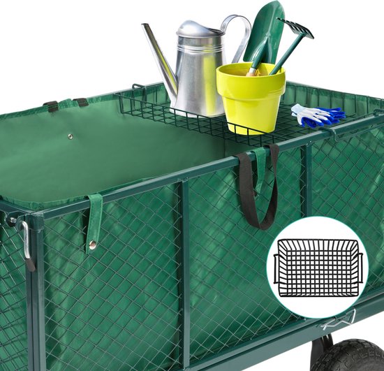 Gardebruk Bolderkar Binnenzeil - Belastbaar tot 550 kg – Groen