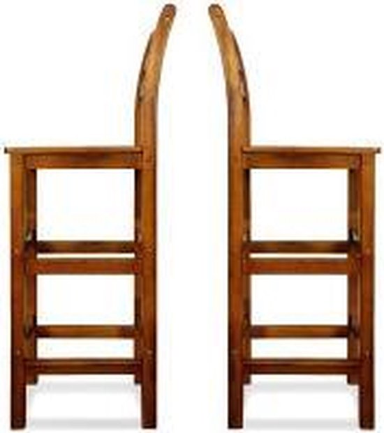 Deuba Barkruk Set van 2 – Acaciahout 40 x 35,5 x 110 cm – Bruin
