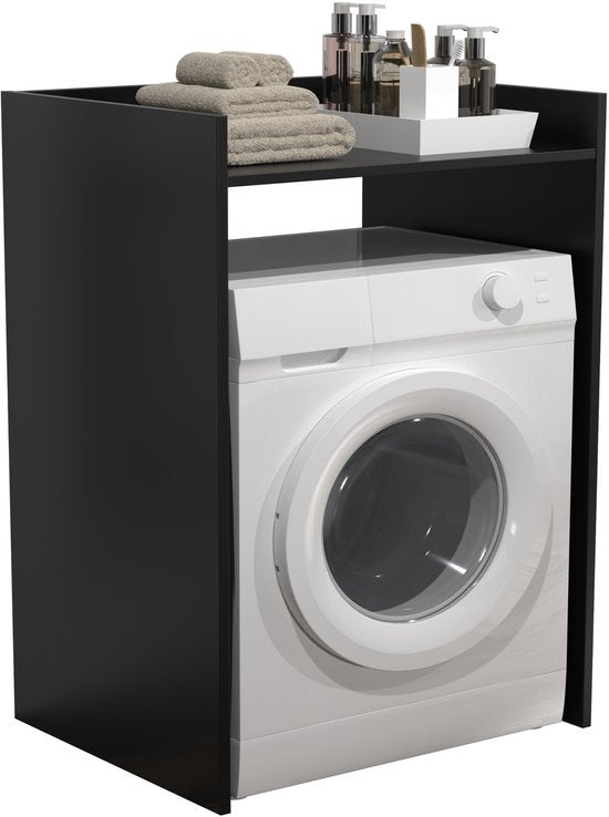 Wasmachine kast - wasmachine ombouw kast - wasmachine meubel - zwart