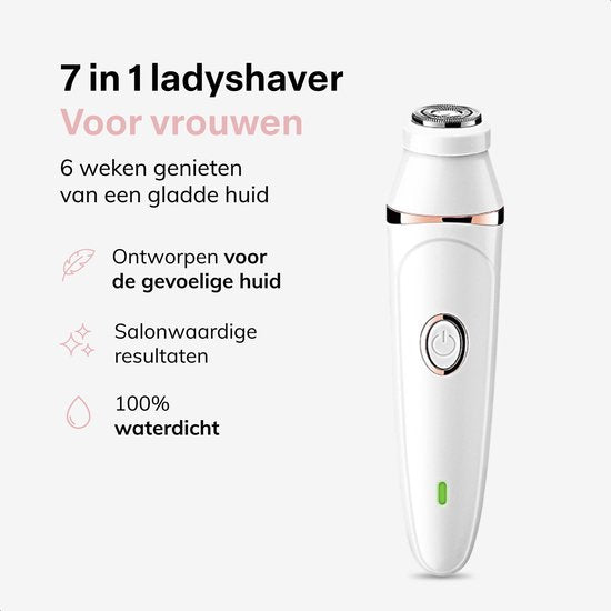 Vimora Ladyshave 7-in-1 - Epileer apparaat dames - Epilator gezicht - Ontharingsapparaat - Gezichtsepilator - Epilady - Scheerapparaat vrouwen - Ontharing & gezichtshaar verwijderen - Ladyshaves