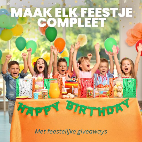 Feestio Uitdeelzakjes 100 Stuks - 17 x 25 cm - Snoepzakjes - Traktatie Zakjes Kinderfeestje - Cadeauzakjes Cadeautasjes - Verjaardag
