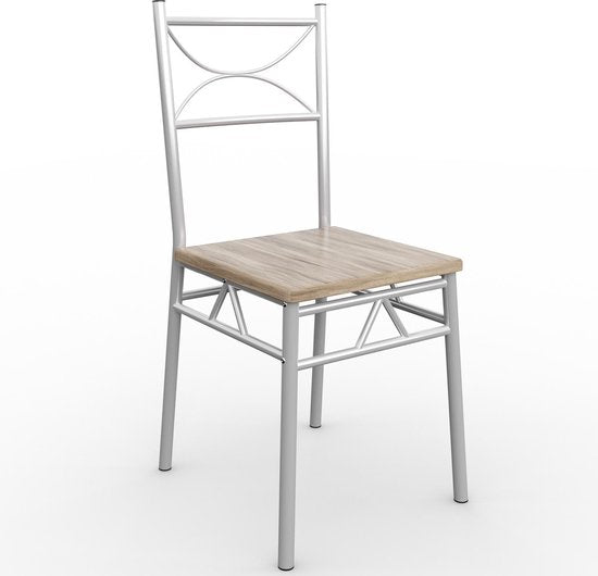 Casaria Eettafel Set 5 delige -Eettafel + 4 stoelen - Eiken