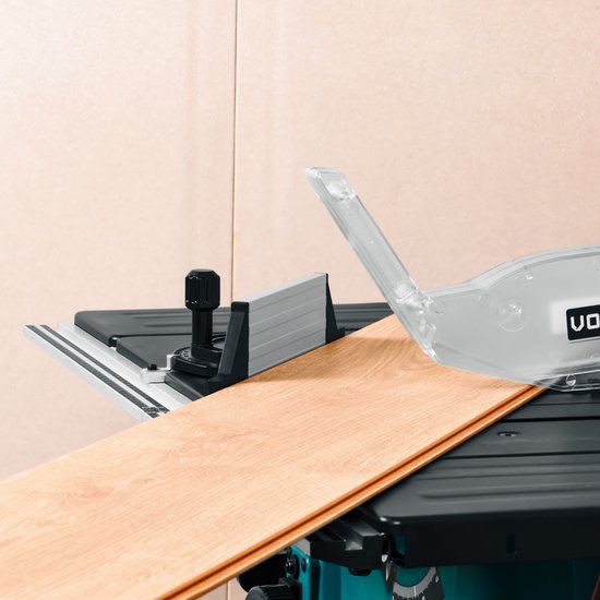 VONROC Zaagtafel 2000W – Ø250mm - Groot werkblad - Zaaghoek instelbaar van 0° tot 45° - Met soft-start technologie - Incl. 60T zaagblad en onderstel