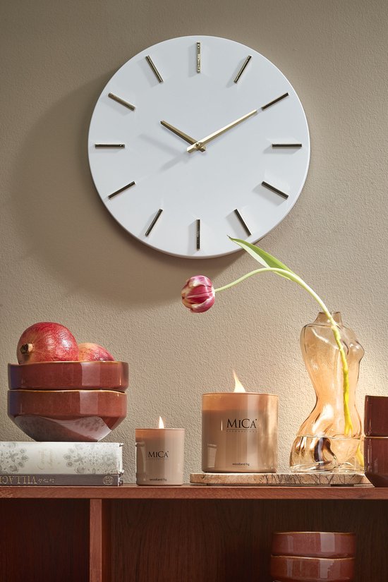 Mica Decorations Brixen Wandklok - Ø36 cm - Wit