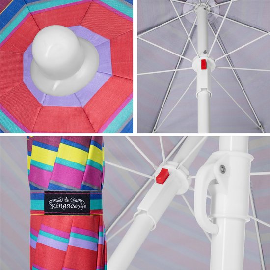 Kingsleeve Parasol 200cm - UV-bescherming 50+ Kantelbaar - Kleurrijk