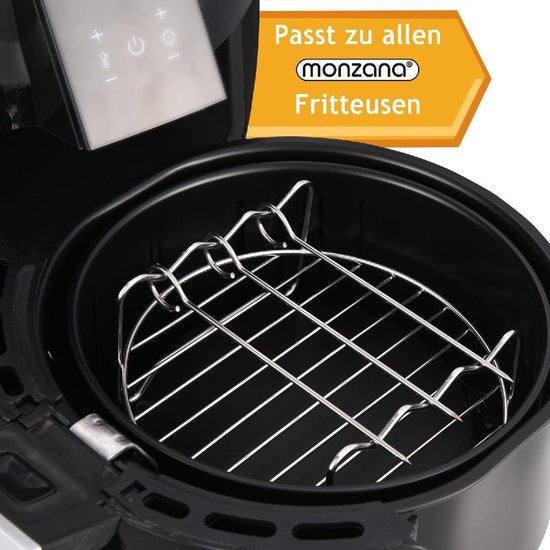 Monzana Heteluchtfriteuse Accessoires Set - 8-delig Metaal – Zwart