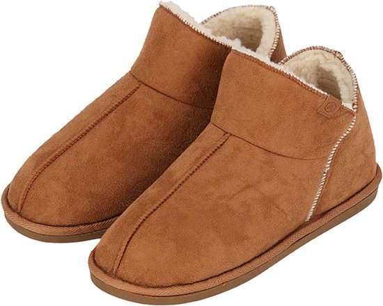 Apollo Dames Pantoffels Suede Cognac Sloffen - Maat 39/40