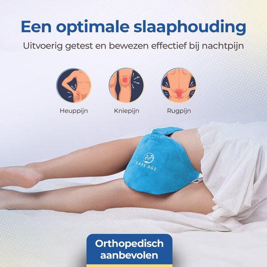 Safelife kniekussen orthopedisch - beenkussen zijslaper - zijslaapkussen - kniekussen voor in bed zijslapers - knie kussen - zijslaap kussen volwassenen