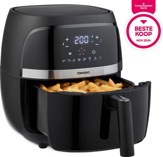 Tomado TAF3202B - Airfryer - Heteluchtfriteuse - 3,2 liter inhoud - Digitaal display - 500 gr friet - PFAS vrij - Beste Koop - Aug & nov 2024