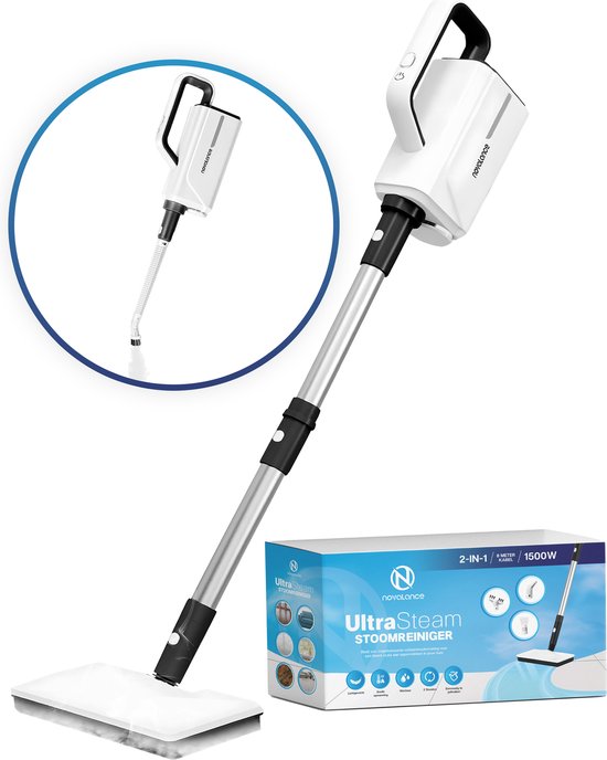 Novalance - SteamPro Stoomreiniger & Handstomer - Tapijtreiniger / Vlekkenreiniger - Stoomreinigers - Stoomapparaat - Vloer, Bank, Tapijt