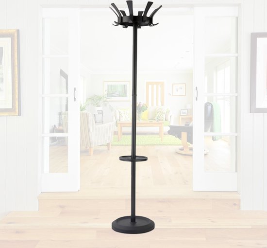 BRASQ Kapstok London CS300 - Zwart - Staal - Kapstok staand - 181 cm - Modern