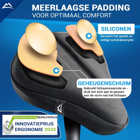 Nextcover zadelhoes fiets - gel memory foam - waterdicht met regenhoes