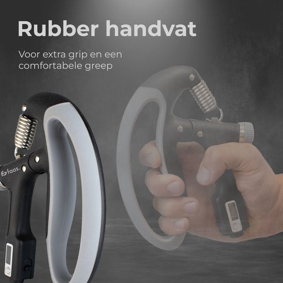 Verstelbare Handtrainer - 10 tot 100 KG - Digitale Teller - Handknijper Fitness - Vinger / Onderarm - Grip Trainer - Zwart